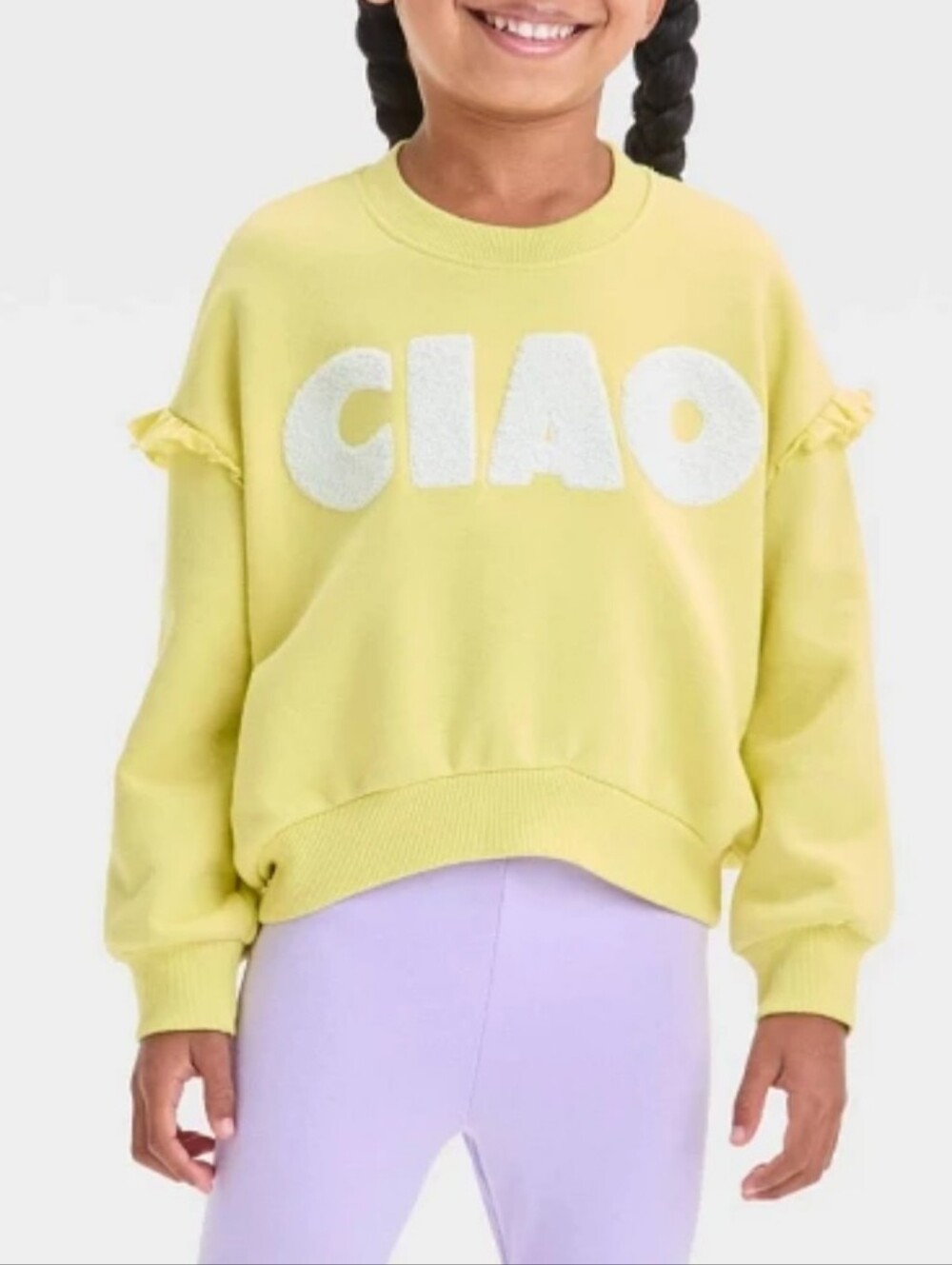 Kids Yellow 'CIAO' Sweatshirt Hoodie